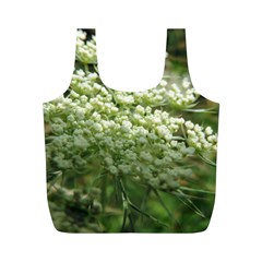 White Summer Flowers Full Print Recycle Bags (m)  by picsaspassion