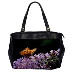 Butterfly Sitting On Flowers Office Handbags by picsaspassion