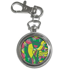 Green Abstract Decor Key Chain Watches by Valentinaart