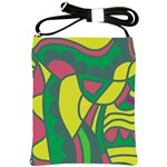 Green abstract decor Shoulder Sling Bags Front