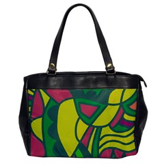 Green Abstract Decor Office Handbags by Valentinaart