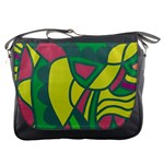 Green abstract decor Messenger Bags Front