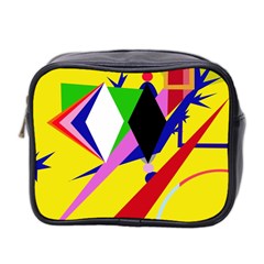 Yellow Abstraction Mini Toiletries Bag 2-side by Valentinaart