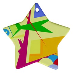 Colorful Abstract Art Star Ornament (two Sides)  by Valentinaart