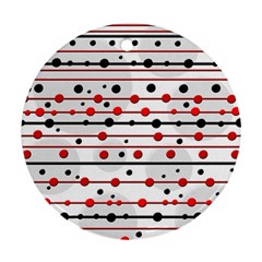 Dots And Lines Round Ornament (two Sides)  by Valentinaart