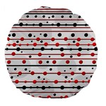 Dots and lines Large 18  Premium Flano Round Cushions Front