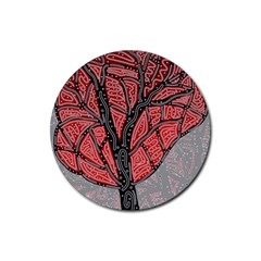 Decorative Tree 1 Rubber Round Coaster (4 Pack)  by Valentinaart