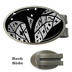 Black And White Tree Money Clips (oval)  by Valentinaart