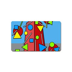 Crazy Building Magnet (name Card) by Valentinaart