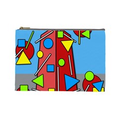 Crazy Building Cosmetic Bag (large)  by Valentinaart