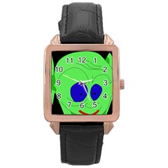 Alien By Moma Rose Gold Leather Watch  by Valentinaart