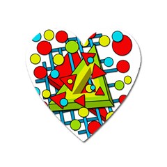 Crazy Geometric Art Heart Magnet by Valentinaart