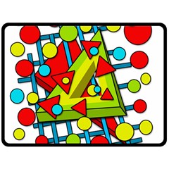 Crazy Geometric Art Double Sided Fleece Blanket (large) 