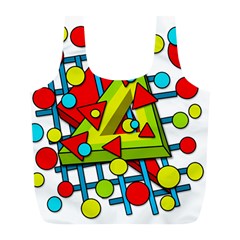 Crazy Geometric Art Full Print Recycle Bags (l)  by Valentinaart