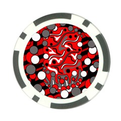 Red Mess Poker Chip Card Guards by Valentinaart