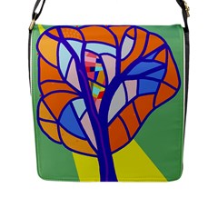 Decorative Tree 4 Flap Messenger Bag (l) 