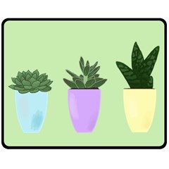 Succulents Fleece Blanket (medium) 