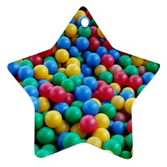 Funny Colorful Red Yellow Green Blue Kids Play Balls Star Ornament (two Sides)  by yoursparklingshop