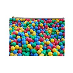 Funny Colorful Red Yellow Green Blue Kids Play Balls Cosmetic Bag (large)  by yoursparklingshop