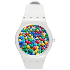 Funny Colorful Red Yellow Green Blue Kids Play Balls Round Plastic Sport Watch (m) by yoursparklingshop