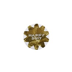 Happy New Year 2017 Gold White Star 1  Mini Buttons by yoursparklingshop