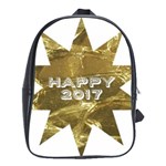 Happy New Year 2017 Gold White Star School Bags(Large)  Front