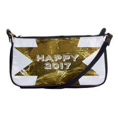 Happy New Year 2017 Gold White Star Shoulder Clutch Bags by yoursparklingshop