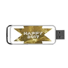 Happy New Year 2017 Gold White Star Portable Usb Flash (two Sides) by yoursparklingshop