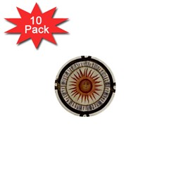 Ancient Aztec Sun Calendar 1790 Vintage Drawing 1  Mini Buttons (10 Pack)  by yoursparklingshop