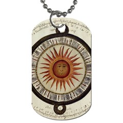 Ancient Aztec Sun Calendar 1790 Vintage Drawing Dog Tag (two Sides) by yoursparklingshop