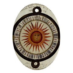 Ancient Aztec Sun Calendar 1790 Vintage Drawing Oval Ornament (two Sides) by yoursparklingshop