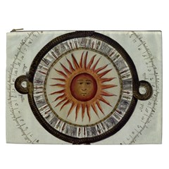 Ancient Aztec Sun Calendar 1790 Vintage Drawing Cosmetic Bag (xxl)  by yoursparklingshop