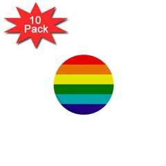 Colorful Stripes Lgbt Rainbow Flag 1  Mini Buttons (10 Pack)  by yoursparklingshop