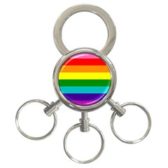 Colorful Stripes Lgbt Rainbow Flag 3-ring Key Chains by yoursparklingshop