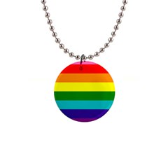 Colorful Stripes Lgbt Rainbow Flag Button Necklaces by yoursparklingshop