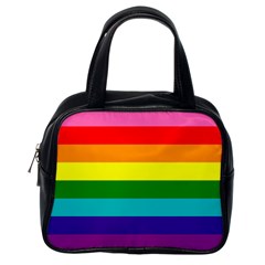 Colorful Stripes Lgbt Rainbow Flag Classic Handbags (one Side) by yoursparklingshop