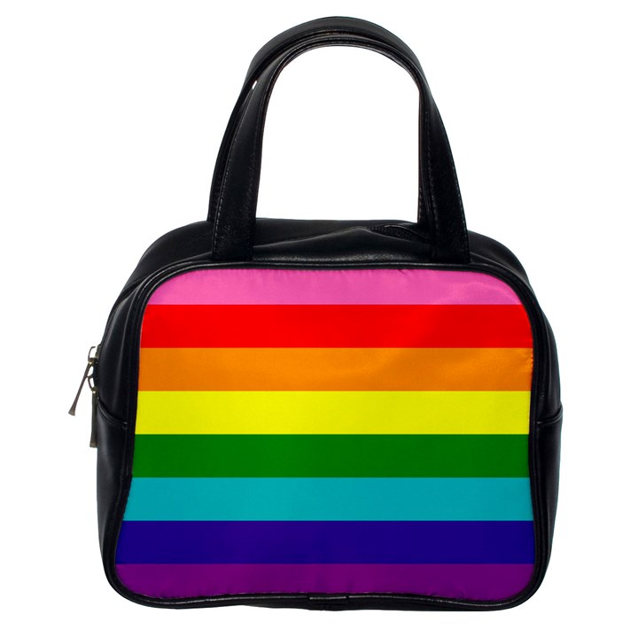 Colorful Stripes Lgbt Rainbow Flag Classic Handbags (One Side)