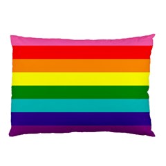 Colorful Stripes Lgbt Rainbow Flag Pillow Case (two Sides) by yoursparklingshop