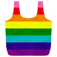 Colorful Stripes Lgbt Rainbow Flag Full Print Recycle Bags (l)  by yoursparklingshop