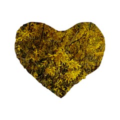 Nature, Yellow Orange Tree Photography Standard 16  Premium Flano Heart Shape Cushions by yoursparklingshop