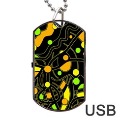 Floating Dog Tag Usb Flash (one Side) by Valentinaart