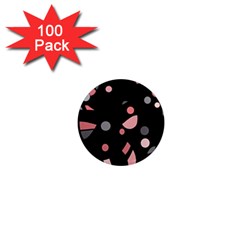 Pink And Gray Abstraction 1  Mini Magnets (100 Pack)  by Valentinaart