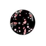 Pink and gray abstraction Hat Clip Ball Marker (10 pack) Front