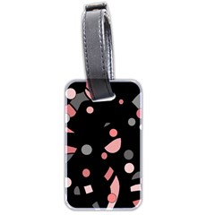 Pink And Gray Abstraction Luggage Tags (two Sides) by Valentinaart