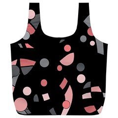 Pink And Gray Abstraction Full Print Recycle Bags (l)  by Valentinaart