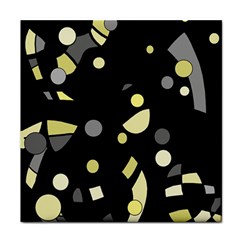 Yellow And Gray Abstract Art Face Towel by Valentinaart