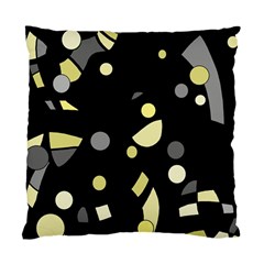 Yellow And Gray Abstract Art Standard Cushion Case (one Side) by Valentinaart