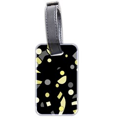 Yellow And Gray Abstract Art Luggage Tags (two Sides) by Valentinaart