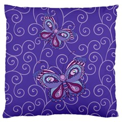 Butterfly Large Flano Cushion Case (two Sides)