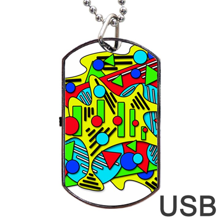 Colorful chaos Dog Tag USB Flash (Two Sides) 